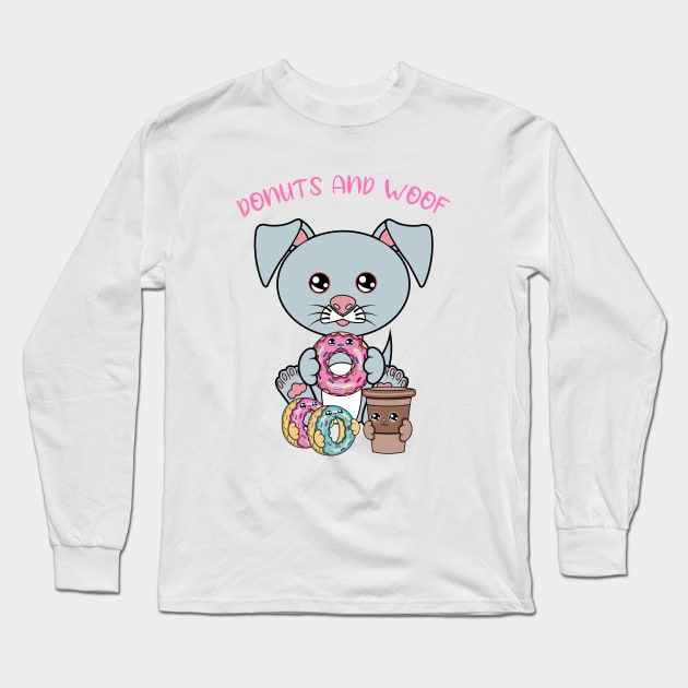 All I Need is donuts and dogs, donuts and dogs Long Sleeve T-Shirt by JS ARTE